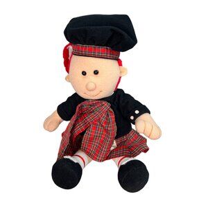 Cuddles Time Scottish-Inspired Plush Doll With Tartan Plaid Outfit & Hat